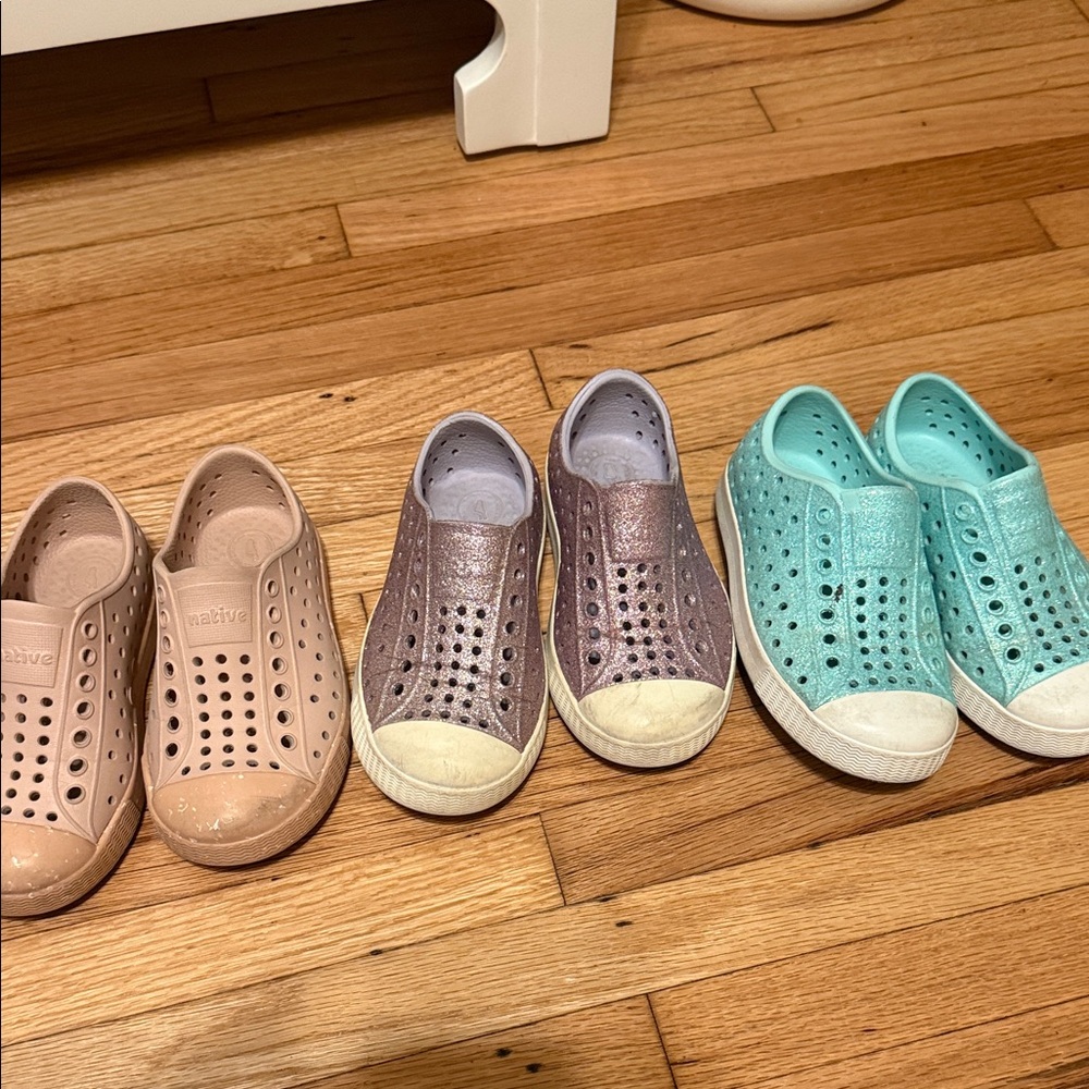 Native Kids Sneakers - Pink, Purple, and Teal Trio